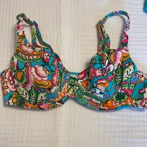 Bright turquoise Freya underwire bikini top 34D